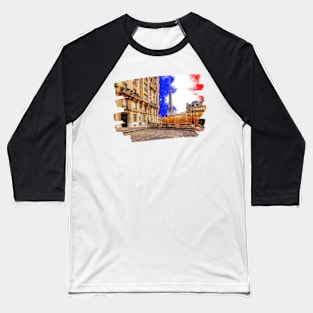 Eiffel Tower In Paris France Easy Drawing Baseball T-Shirt